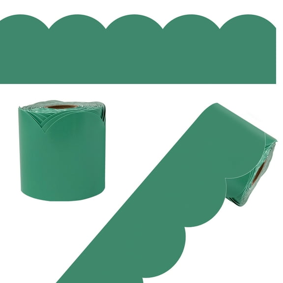Carson Dellosa 65' Jade Green Rolled Scalloped Bulletin Board Borders (1 roll)