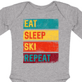 thumbnail image 4 of Inktastic Skiing Eat Sleep Ski Repeat Boys or Girls Long Sleeve Baby Bodysuit, 4 of 5