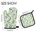 thumbnail image 2 of Yayeee Oven Mitts and Pot Holder Set of 2 Heat Resistant Kitchen Gloves Baking Hot Pad, Green Leafy Pattern, 2 of 5