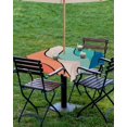 thumbnail image 4 of Rainbow Wave Red Blue Square Tablecloth with Zipper,Waterproof Table Cloth with Umbrella Hole Patio Tablecloths for Outdoor Tables,Modern Color Block Ripples Washable Spillproof Table Cover, 4 of 6