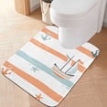 thumbnail image 2 of Yayeee Bath Rugs for Bathroom Floor Set of 2 Non Slip Fluffy Soft Absorbent Mat, Orange Nautical Pattern, 2 of 7