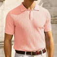 thumbnail image 5 of Men's Short Sleeve Knit Shirt Vintage Rockabilly Style Button Down Tennis Shirt Casual Summer Golf Beach Tops, 5 of 7