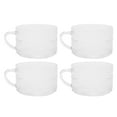thumbnail image 1 of 4Pcs Glass Cup Northern European Style Relief Breakfast Mug Retro Handle Transparent Water Milk Latte Tea Cup 4Pcs Wave Point Style, 1 of 12