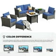 thumbnail image 6 of XIZZI 7 Pieces Patio Outdoor Furniture Set,All-Weather Conversation Wicker Set Sectional Sofa with Fire Pit and Coffee Table,Blue, 6 of 14