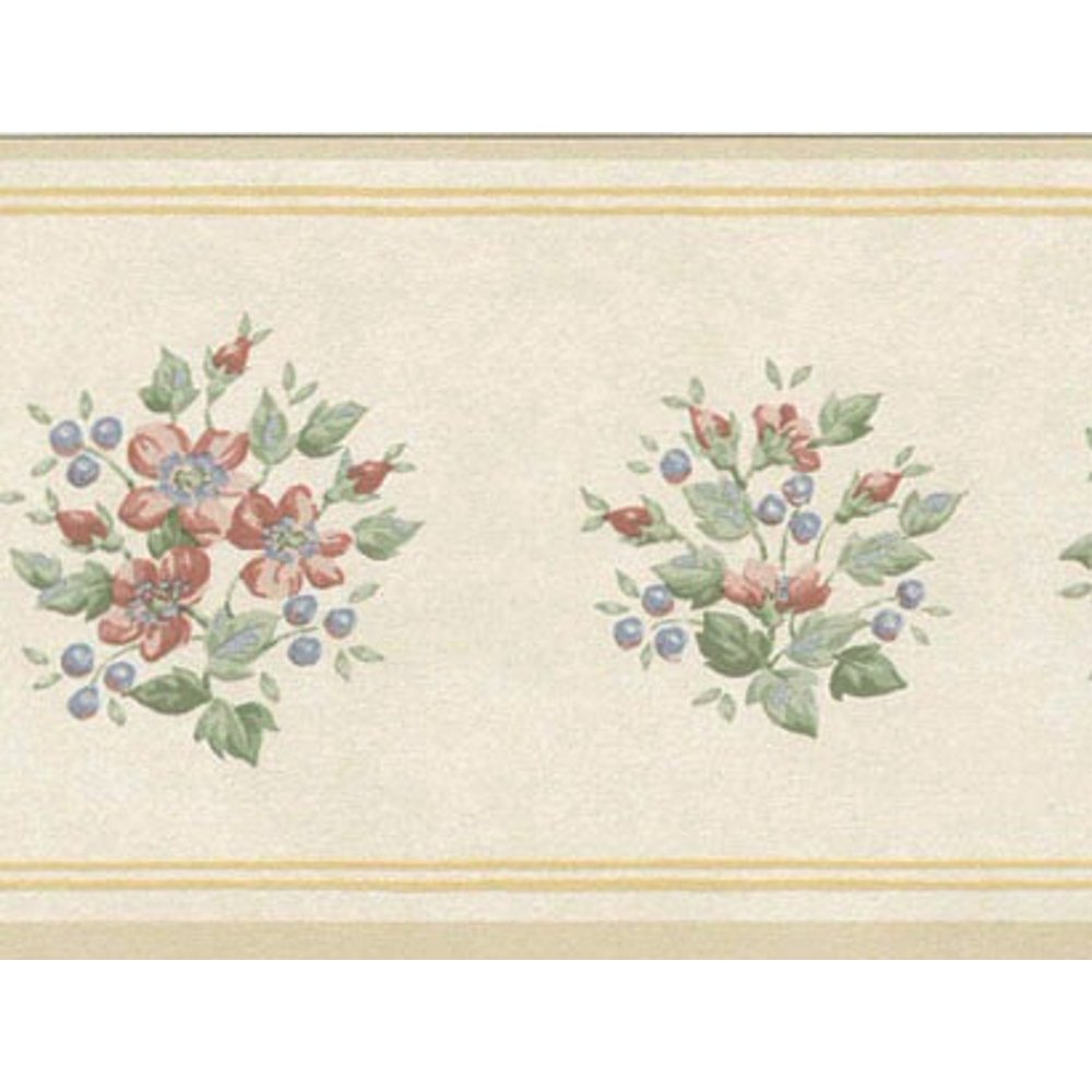 879400 Narrow Floral Wallpaper Border