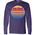 thumbnail image 3 of Inktastic Lake Placid Retro Sunset Long Sleeve T-Shirt, 3 of 5