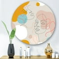 thumbnail image 1 of Designart - Minimal One Line Portrait of Female Face II - Modern Metal Circle Wall Art, 1 of 5