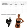 thumbnail image 6 of Women Bikini Set Solid Color Sexy Triangle Two Piece Swimsuit - Black, 6 of 6