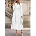 thumbnail image 3 of PRETTYGARDEN Women's Fall Wedding Guest Dresses Long Sleeve V Neck Flowy Elegant Holiday Party Maxi Dress with Pockets, 3 of 8