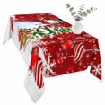 thumbnail image 2 of Red Christmas Table Cloth Waterproof Tablecloths, Snowman Xmas Tree Ball Gifts Winter Tablecloth Dining Table Cover for Kitchen Party Tabletop Outdoor, Rectangle Tablecloth 60x120 Inch, 2 of 9