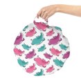 thumbnail image 2 of Pig Round Floor Cushion with Handle, Illustration of Hand Drawn Watercolor Style Silhouettes, Decorative Pillow for Living Room & Dorms, 18" Round, Pink Cadet Blue, by Ambesonne, 2 of 4