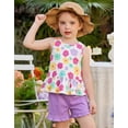 thumbnail image 6 of Arshiner Toddler Girls Summer Outfit Sleeveless Ruffle Top and Elastic Shorts Set Kids Short Set, 6 of 6
