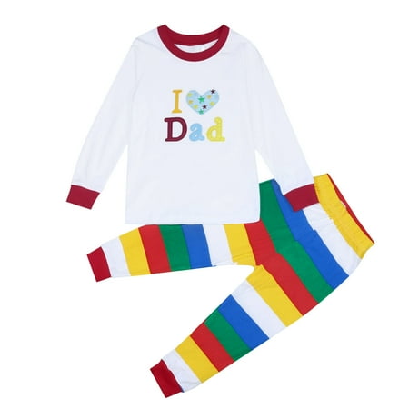 

Pajamas Outfit For Boys Girls Long Sleeve Letter Print Crewneck Tops And Pants 2 Piece Outfits Baby Kids Casual Nightgown Clothes Set