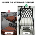 thumbnail image 5 of Outdoor Patio Cushion Covers 4 Pack Abstract Sage Green Stripes Patio Chair Cushion Covers with Ties and Zipper Watercolor Denim Waterproof Outdoor Seat Cushion Covers for Patio Furniture 20"x18", 5 of 9