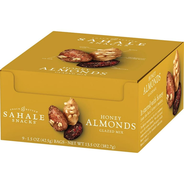 Sahale Snacks Honey Almonds Glazed Snack Mix - Non-GMO, Gluten-free - Honey, Almond, Vanilla - 1.50 oz - 18 / Carton Sahale Snacks Honey Almonds Glazed Snack Mix - Non-GMO, Gluten-free - Honey, Almond, Vanilla - 1.50 oz - 18 / Carton
