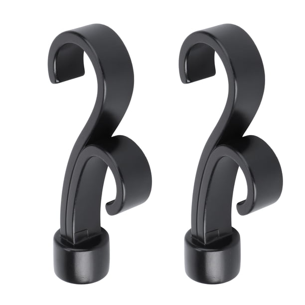 2 piezas de accesorios para cortinas con doble gancho, varilla romana decorativa (3/4 pulgadas, negro)