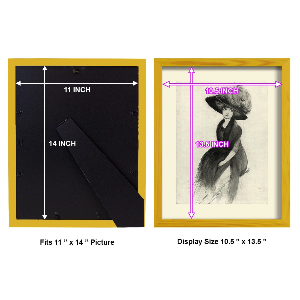 Feather Hat II -Framed Print w/glass-Sunflower Yellow