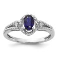 thumbnail image 3 of Auriga Fine Jewelry 925 Sterling Silver Sapphire and Diamond Engagement Ring Size 8 for Women, 3 of 6