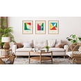 thumbnail image 5 of Kate and Laurel Sylvie Bright Modern Colorful Abstract Series Framed Canvas Wall Art Set by Amber Vittoria, 3 Piece Set Natural, Modern Geometric Three-Piece Wall Art Set, 5 of 6