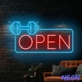 thumbnail image 4 of Handmadetneonsign Gym Fitness Open Neon Sign, Barbell Led Sign, Gym Open Wall Art, Weightlifting Wall Sign Decor 77050, 4 of 5