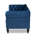 thumbnail image 3 of Bowery Hill Navy Blue Velvet Upholstered Button Tufted Chesterfield Sofa, 3 of 10