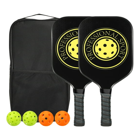 Uxcell Pickleball Paddles Set of 2 USA Pickleball Approved(USAPA) Fiberglass Face, 4 Pickleball, Portable Bag