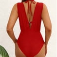 thumbnail image 4 of MLQIDK Women High Waisted Bikini Set Tummy Control Push Up Swimsuit Crisscross Back Ruched Solid Color Two Piece Bathing Suit C S, 4 of 6