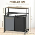 thumbnail image 7 of 2 Section Rolling Laundry Hamper Sorter Basket Organizer Cart with Wheels, 90L Large Capacity with Double Shelf and Removable Bags, Sorted Dirty Clothes Bin for Laundry Room, Bathroom, Bedroom, 7 of 7