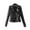 Black, variant on Jiyugala Women's Overcoat The Belt Fashion Leather Lapel Pocket Solid Color Zipper Long Sleeve Racing Style Slim Biker Jacket