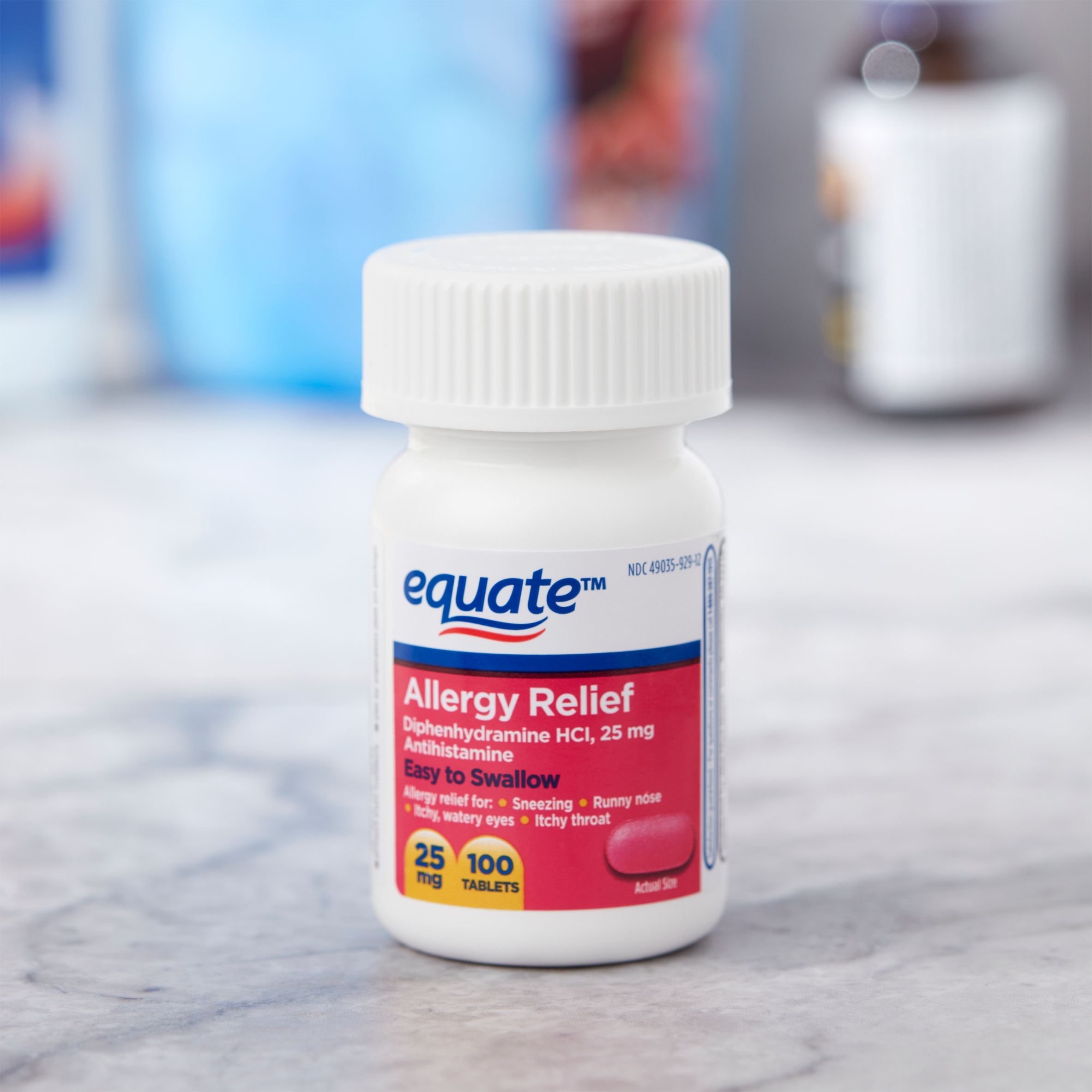 Equate Allergy Relief Tablets, 25 mg, 100 Count - image 2 of 7