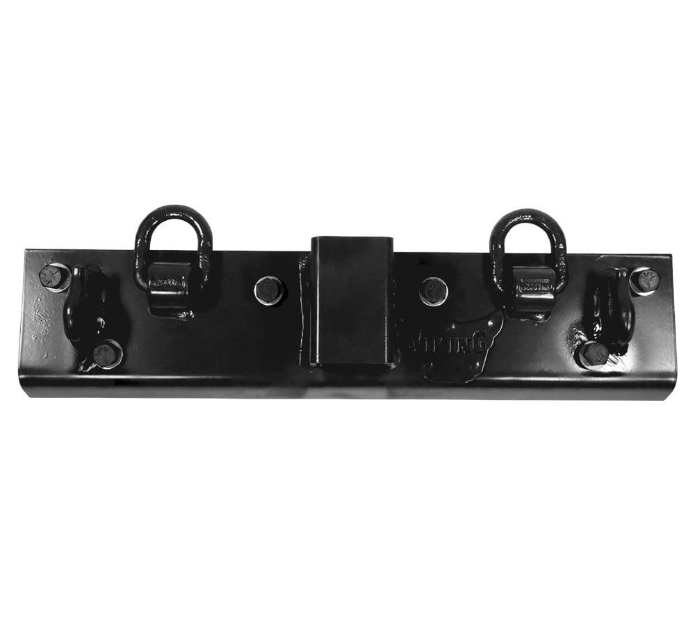 5-1/2"x22" Black Tractor Bucket Grab Hooks Bolt 2" Hitch Receiver for Deere 1025R 2320 2520 2720 2025R 2032R 2038R 3032E 4010 Tractor Bolt on Plate w/D-Ring & Grab Hooks - 4,700 lbs