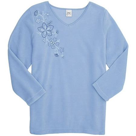 Women's Plus Embellished Fleece V-Neck