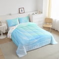 thumbnail image 3 of Castle Fairy Kids Teens Gradient Lines Queen Comforter Set,Stripes Bedding Comforter Set, 3 of 8