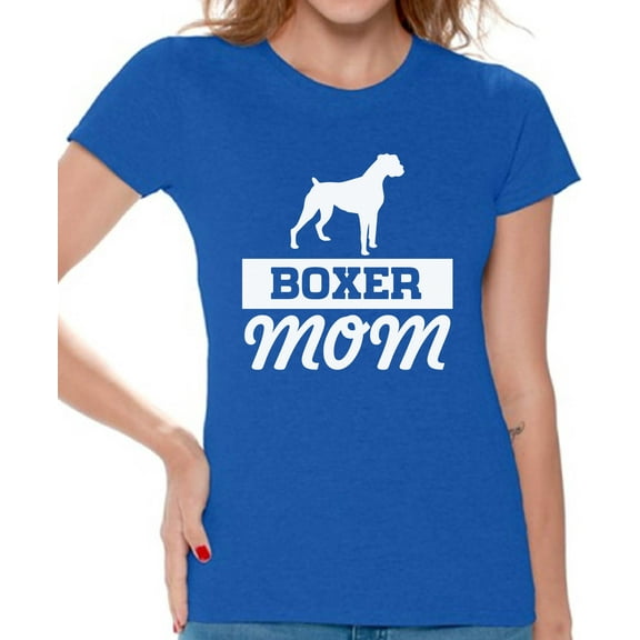 Awkward Styles Women's Boxer Mom Graphic T-shirt Tops Boxer Pug Lover Gift