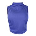 thumbnail image 4 of Yigetop Turtle Necks Tops for Women, Women's Summer Sleeveless Crew Neck Tops Ruched Tee Shirts Basic Stretch Shirts Casual Tank Top Lightweight Sleeveless Mock Neck Tops for Women Blue M, 4 of 7