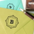 thumbnail image 2 of Printtoo Square Swirl Border Alphabet B Monogram Wood Mounted Rubber Stamp Office Stationary, 2 of 5