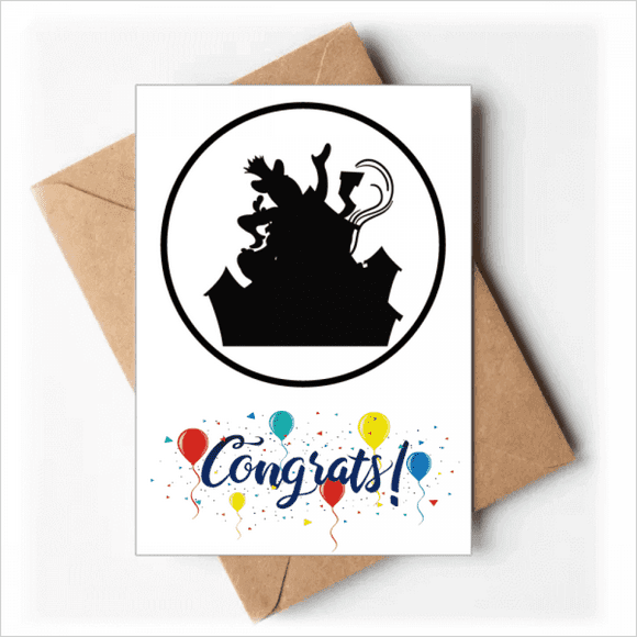 Clown Castle Amusement Park Black Outline Wedding Cards Congratulations Greeting Envelopes