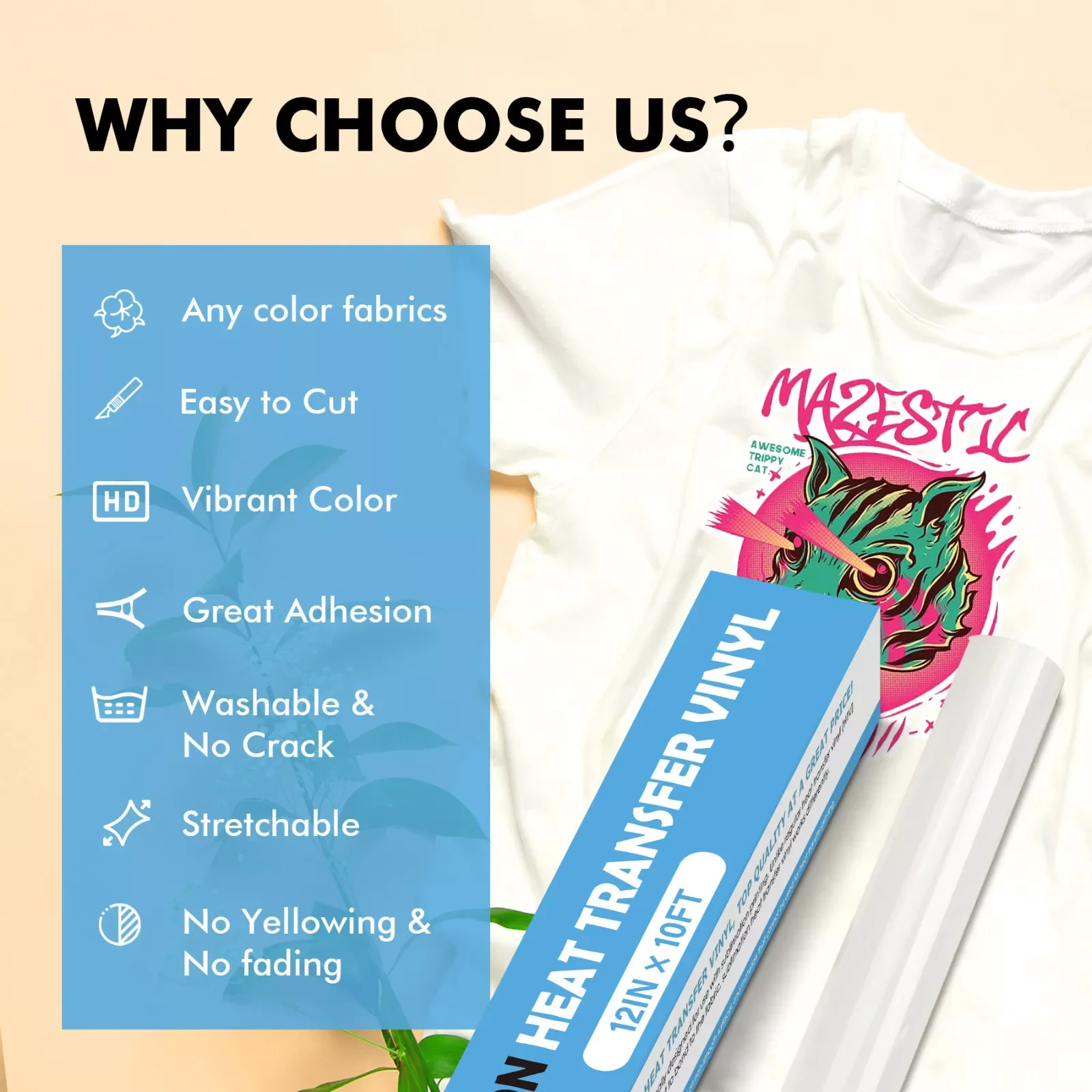 A-SUB Sublimation HTV for Dark Fabrics, T-shirts, 12" x 20FT Matte White HTV Vinyl Roll