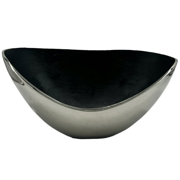 Bergamo Art 16 inch Decorative Handmade Aluminum Modern Bowl in Silver