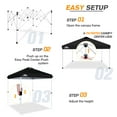 thumbnail image 5 of EAGLE PEAK 6.6 ft x 6.6 ft Pop Up Canopy Tent Instant Outdoor Canopy Easy Set-up Straight Leg Folding Shelter with Wheeled Bag, 5 of 9