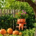 thumbnail image 4 of Halloween Resin Pumpkin Planter, Spooky Hanging Flower Pot for Indoor Outdoor Home Decor, 4 of 7