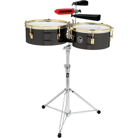 Latin Percussion LP1416-R 14" & 16" Fausto Cuevas III Timbales - Black/Brass