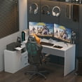 thumbnail image 4 of MONSLIPA 55" L Shaped Desk Computer Desk with Storage Shelf and Drawers, Gaming Table Writing Desk for Home Office, 4 of 8