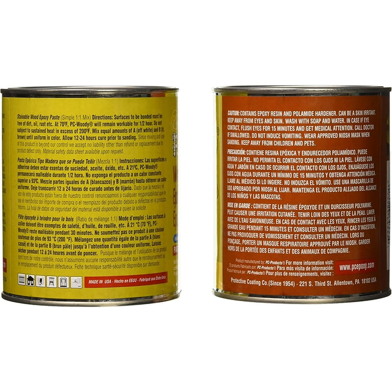 PC Products PC-Woody Wood Repair Epoxy Paste, Two-Part 96 oz in Two Cans,  Tan 128336
