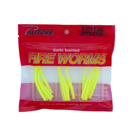 Pautzke FWORM/CHRT Fire Worms Chartreuse 15 Count 2 ? inches