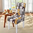thumbnail image 4 of TSOVTHRID Cartoon Cats Print 7 Pcs Tablecloth and Chair Covers Set Stretchable Washable Table Cover and Seat Protector Slipcovers for Dining Room Kitchen Decor, 4 of 6