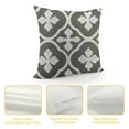 thumbnail image 4 of Nawypu  Dark Gray and White Decorative Cushion Cover Pillow Cover Pillowcase Canvas Moroccan Quatrefoil Pattern Print Square Two Sides Closure Only Cover, 4 of 5
