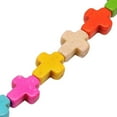 thumbnail image 2 of 20 Strands 8x10mm Multicolored Turquoise Beads Strands Cross Shape for Jewelry Making 38pcs/Strand, 2 of 2
