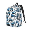 thumbnail image 2 of Balery Blue Excavator Vintage Canvas Backpack for Men and Women - Large Capacity, Durable Travel Laptop Bag for School, Work, Hiking, and Outdoor Activities, 2 of 7