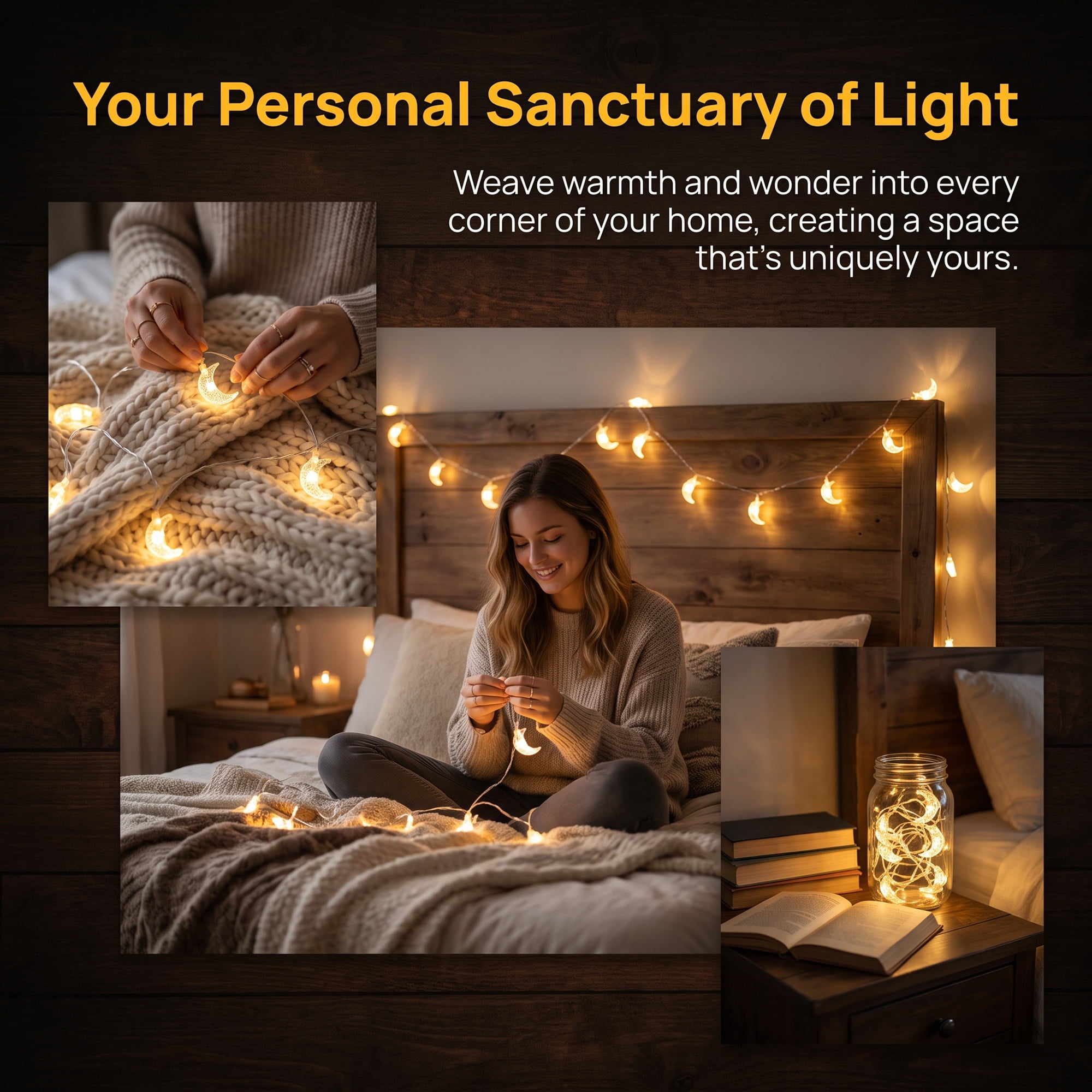 Unique Bargains Moon Fairy Lights for Decor 9.8 ft Warm White USB Powered